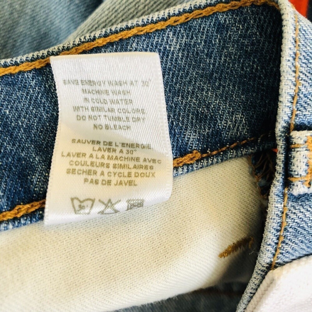 Free People Blue Jean Shorts with Orange Accents - Picture 11 of 11